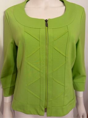 #754 Picadilly Fashion Lime Green Knit Jacket. Like knew